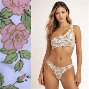 ACACIA Set - Celine One Shoulder Bikini Top & Ho’okipa Bottom in Rosie - M/L